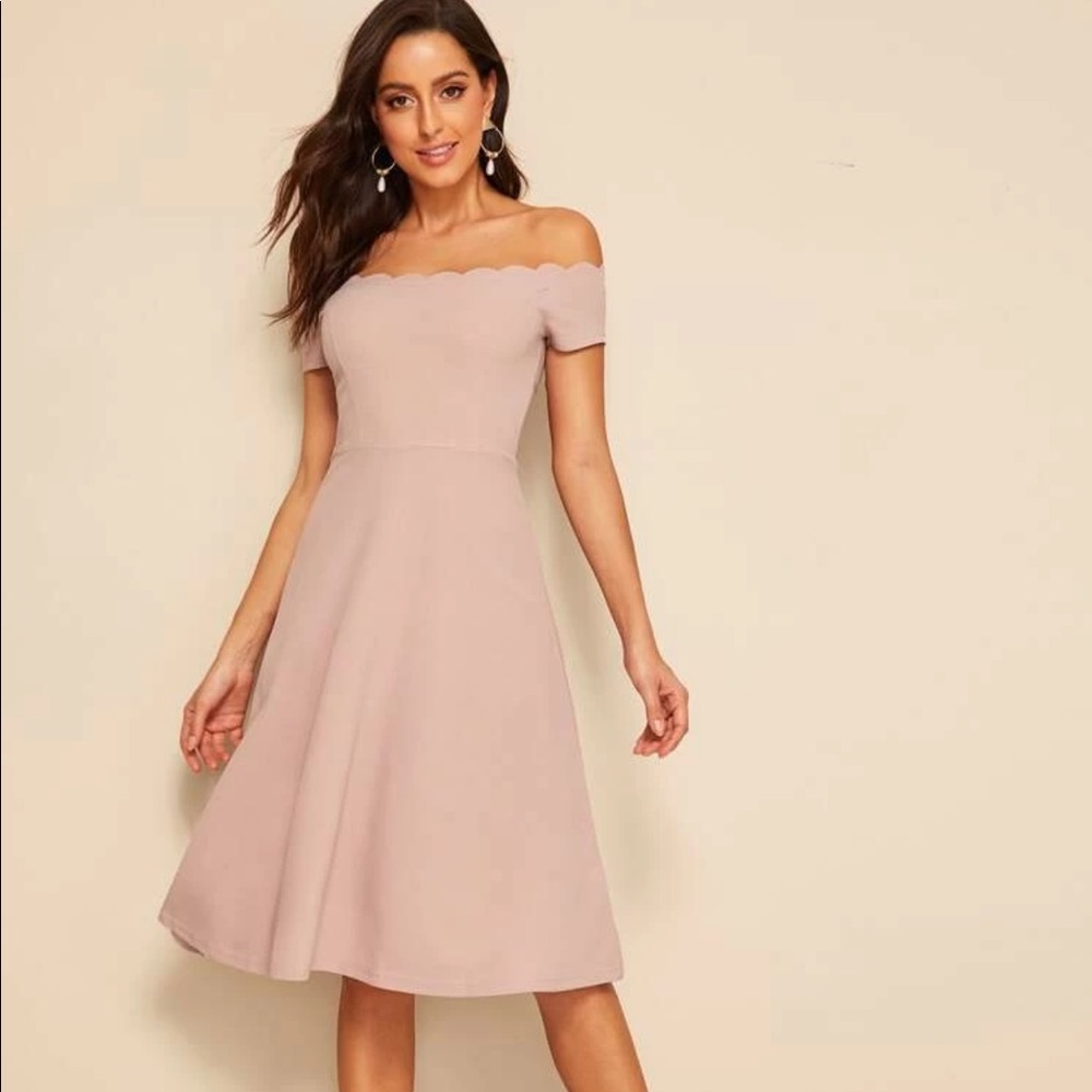 SHEIN of the shoulder dress